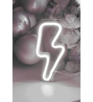 Şimşek Şekilli Neon Led Işıklı Çocuk Odası Tablo 10x20 cm (Krem)
