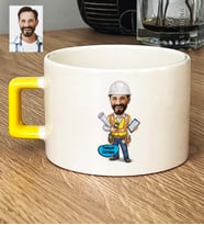 Kişiye Özel Karikatürlü İnşaat Mühendisi Lüks Fincan Mühendisler Günü Hediyesi