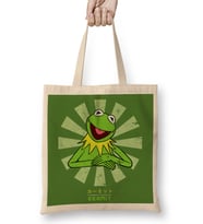 Kermit The Frog Retro Japanese 01 Bez Çanta Uzun Saplı