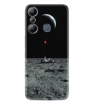 Infınix Hot 20i Kılıf Silikon Desen Özel Seri Astronoot Red Baloon 1608