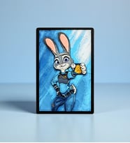 Zootopia Judy Hopps (Tavşan) Dekoratif 3D Mini Tablo 6x9 cm Magnetli & Bantlı