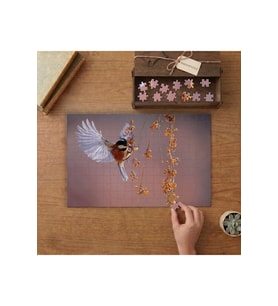 Meyve Yiyen Kuş Tasarımı 240 parça Ahşap Puzzle Ahşap Kutuda MP09969