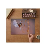 Meyve Yiyen Kuş Tasarımı 240 parça Ahşap Puzzle Ahşap Kutuda MP09969