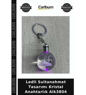 Özel Üretim Hediyelik Tasarım Aksesuvar Ledli Sultanahmet Tasarımı Kristal Anahtarlık
