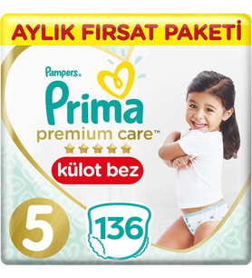 Prima Premium Care Bebek Külot Bezi 5 Beden 34x4 136 Adet