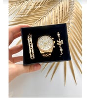 Gold Bayan Saat ve Bileklik Hediye Seti, doğum günü hediyesi, anneye hediye, arkadaş hediyesi, sevgiliye hediye, geçmiş olsun hediyesi, yeni iş hediyesi