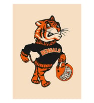 Cincinnati Bengals ))(( Retro Maskot Yelpazesi Tasarım Tablo Ahşap Poster Dekoratif