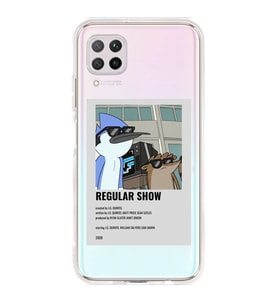 Huawei P40 Lite Uyumlu Regular Show Mordecai ve Rigby Desenli Şeffaf Telefon Kılıfı