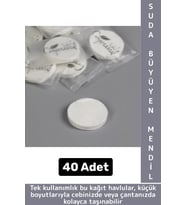 Gündelik Cep Çanta Boy Ofis Seyahat Hijyenik Tek Kullanım Suda Büyüyen Sıkıştırılmış Mendil 40 Adet