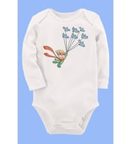Organik Baskılı Pamuklu Unisex Bebek Body UZUNE218