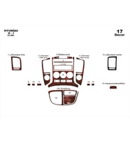 Meriç® Hyundai H1 Ön Torpido Kaplama Maun 17 Parça 2008-› (Maun)