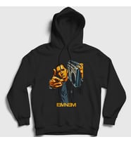 Presmono Unisex Beyaz Radio Eminem Kapüşonlu Sweatshirt 155953tt (Siyah)
