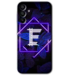 Galaxy A15 Kılıf HD Desen Baskılı Kılıf - Dark Neon Yaprak E Harfi