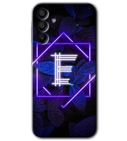 Galaxy A15 Kılıf HD Desen Baskılı Kılıf - Dark Neon Yaprak E Harfi
