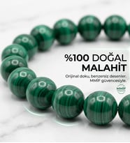 Malahit Doğal Taş Bileklik 8mm Yeşil Enerji Taşı Unisex Elastik Bileklik (Yeşil-Yesıl)