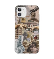 Iphone 11 Uyumlu Aesthetic Sanatsal Kolaj Tasarımlı Şeffaf Telefon Kılıfı