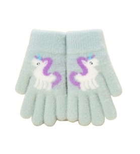 Petityu Unicorn Mint Mor Yele Örme Sıcacık Eldiven
