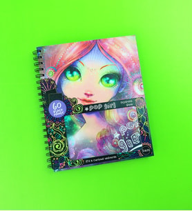 Pop Girl Siyah Sayfa Boyama Kitabı – 60 Sayfa Spiral Defter