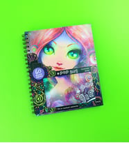 Pop Girl Siyah Sayfa Boyama Kitabı – 60 Sayfa Spiral Defter