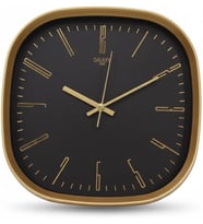 Galaxy Premium Serisi ABS Kasa Duvar Saati Oval 30 CM Gold-Siyah Klasik Kadran
