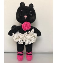 Şirin Balerin Kedi Amigurumi Organik Oyuncak