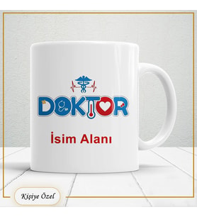 Doktorlara Özel İsim Yazılabilir Kupa Bardak – Kişiye Özel Meslek Temalı Hediye-113