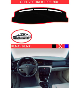 Opel Vectra B 1995-2001 Için Uygun Torpido Koruma Halısı Siyah Kenar Renk Kırmızı