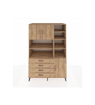 Kronos Dolap 9 Raflı 4 Çekmeceli 3 Kapaklı 132x59x195 Çam-Çam/Çam