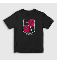 Presmono Unisex Çocuk Siyah Garrison Anime Attack On Titan T-Shirt 123428tt