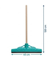 Mulpex Kauçuk Zemin Çekçeği 40 cm + 120 cm Ahşap Saplı Endüstriyel Temizlik Seti