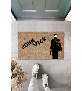 Dormot Modern Dijital Baskı -Kahverengi John Wick1 - 70x45 cm - Kapı Önü Paspası (Bej)