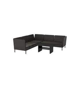 Bahçe Köşe Oturma Grubu, Koyu Gri, Mindersiz, 2+2 Kişilik