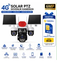 9 MP Çift Panelli 3 Lensli 4G SIM Kartlı Solar PTZ Güvenlik Kamerası + 12 Ay Turkcell Hat Hediye 4G_BS_W3