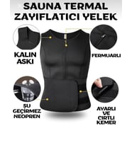 Termoform Sauna Yelek Spor Korsesi  Unisex Vücut Şekillendirici Shapewear  Karın Eritme & Yağ Yakma  Kemerli