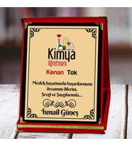 Kimya Öğretmeni Baskılı Plaket (2. Tasarım)  Kişiye Özel (Kırmızı)