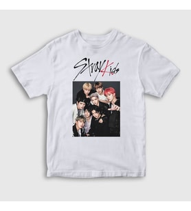 Presmono Unisex Çocuk Beyaz Band Stray Kids T-Shirt 122551tt (Beyaz)