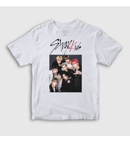 Presmono Unisex Çocuk Beyaz Band Stray Kids T-Shirt 122551tt (Beyaz)
