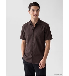 LCW BUSINESS Kahverengi Regular Fit Armürlü Erkek Gömlek