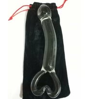 Kalp Detaylı Cam Dildo
