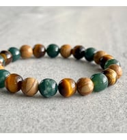 Alnis Atelier Jasper, Kaplan Gözü ve Jade Doğal Taş Bileklik