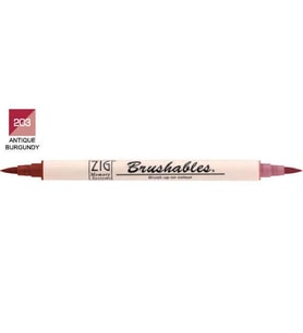 Zig Brushables 2 Renk Tonu Fırça Uçlu Marker Kalem 203 Antique Burgundy 