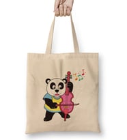 Panda Loves Music Music Is Life Bez Çanta Uzun Saplı