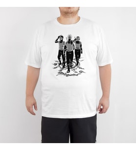 Bant Giyim - Naruto Anbu Kakashi Yamato 4XL Beyaz Erkek Tişört (Siyah - Beyaz)