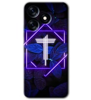 Tecno Spark 10 Pro Kılıf HD Desen Baskılı Kılıf - Dark Neon Yaprak T Harfi