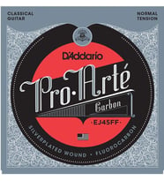 D'Addario EJ45FF Pro-Arte Carbon Klasik Gitar Tel Seti (Takım Tel) Normal Tansiyon, Karbon Fiber Alaşım, Parlak ve Net Ton