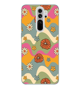 Xiaomi Redmi Note 8 PRO Uyumlu Çiçekler Tasarımlı Şeffaf Telefon Kılıfı
