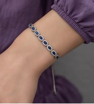 Safir Taşlı Gümüş Bileklik