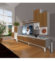 Decoraktiv Eko 6DA Mdf Std Silver Tv Ünitesi Tv Sehpası (Beyaz - Ceviz)