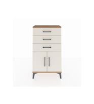 Arges Komodin Tek Raflı 3 Çekmeceli 2 Kapaklı 60x30x106 Çam-Aytaşı