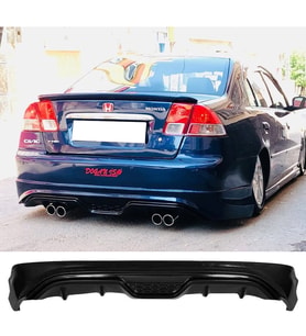 Honda Civic Vtec 2 Custom Arka Ek Difüzör Siyah Plastik 2004 2005 2006 Arka-difizör-bodykit-ek